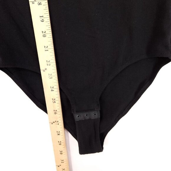 Madewell Bodysuit Size Medium Black Ribbed Long Sleeve Full-Coverage Layering - Picture 6 of 11